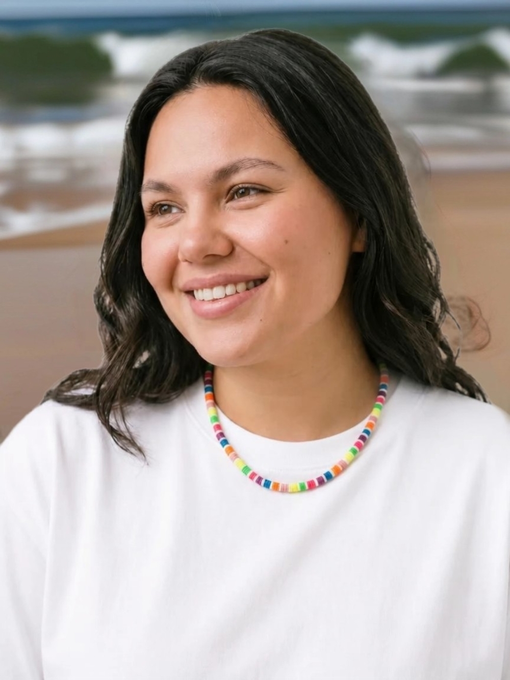 Multicolored Heishi Bead Choker Necklace - GUC